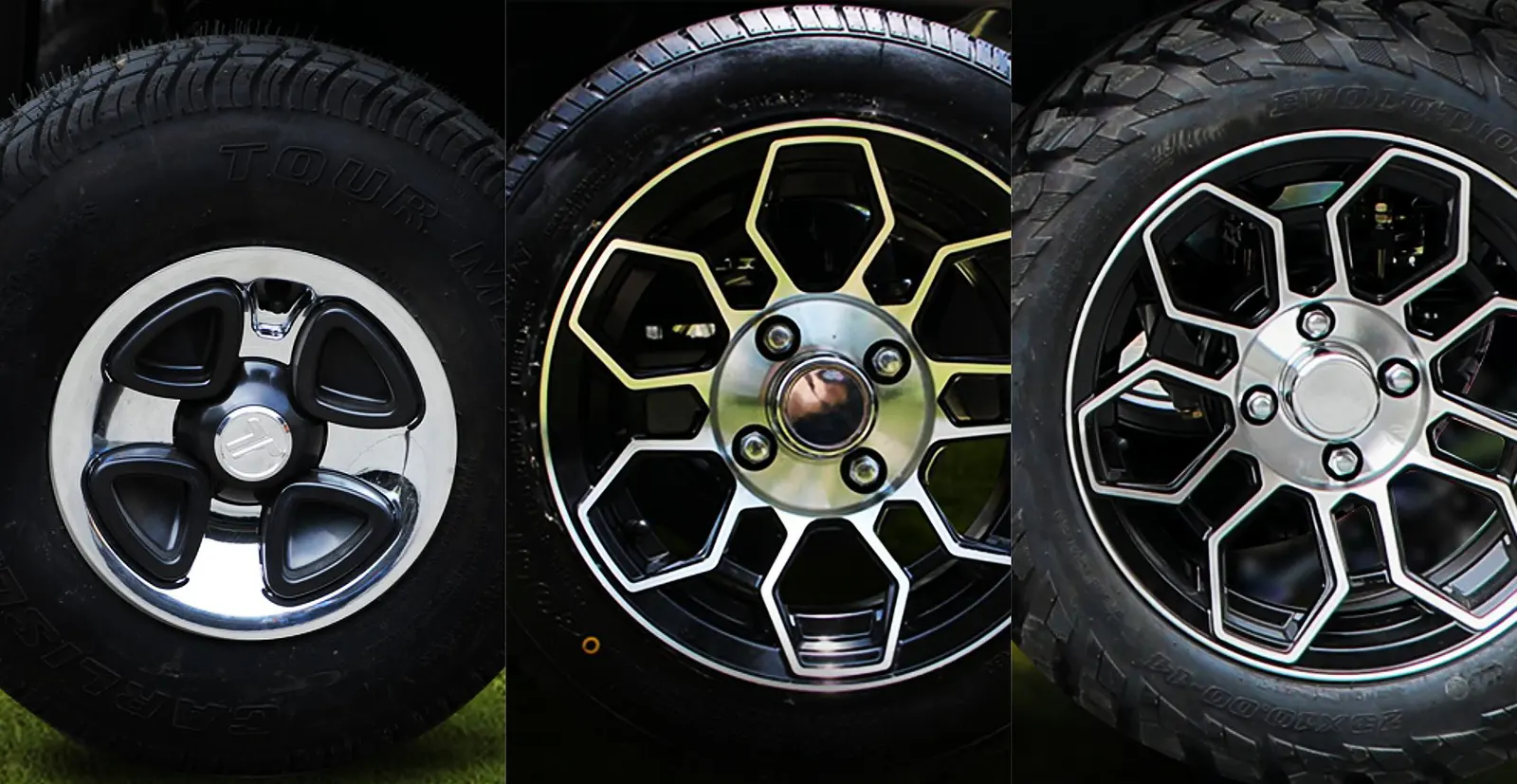 Medium Speed Vehicle Tires with Rims by Tara