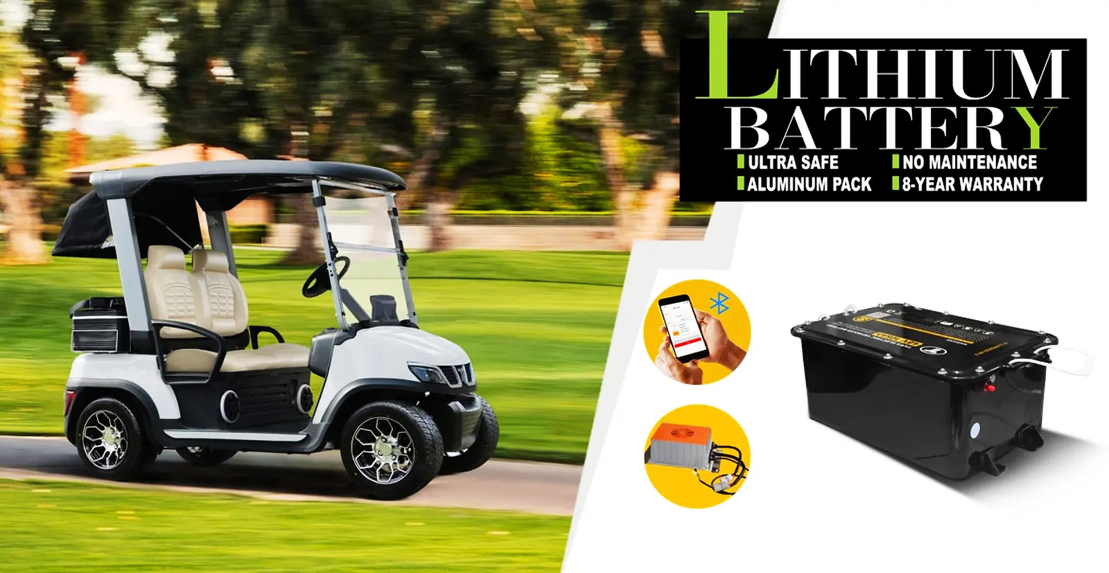 TARA Medium Speed Vehicles with Lithium Battery on Course