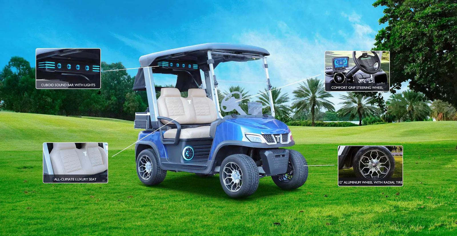 Modern caddy cart for golf course use