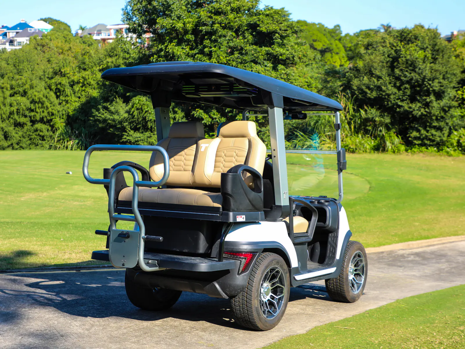 Tara medium speed vehicles lined up on a golf course