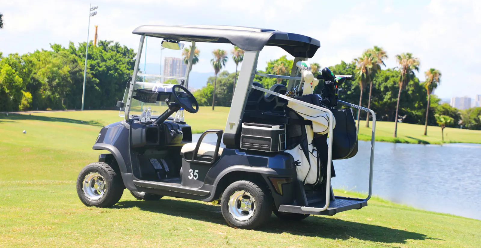 Tara Harmony Medium Speed Vehicle Driving on a Lush Golf Course