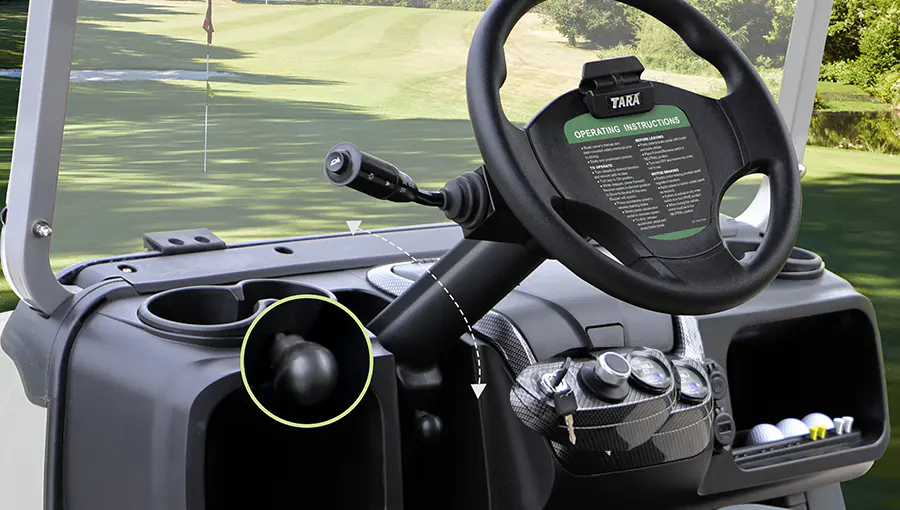 Close-up of Tara medium speed vehicle comfort grip steering wheel designed for enhanced control and comfortable handling