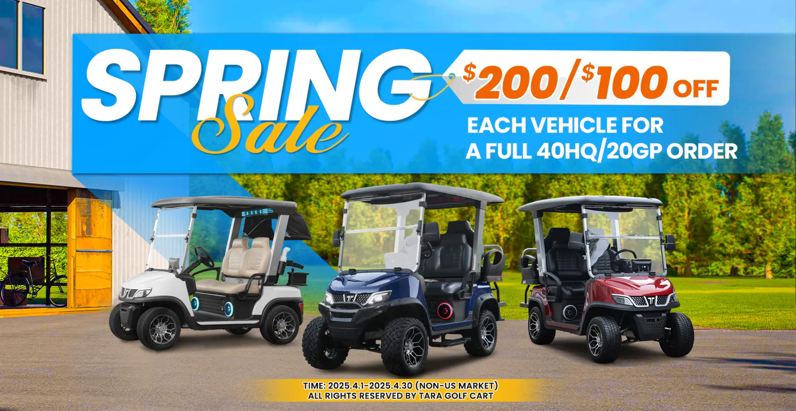 TARA Medium Speed Vehicles Spring Sales Event