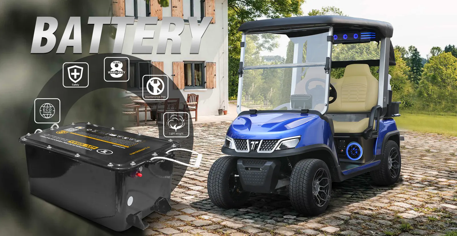 Tara lithium battery installed for 48V medium speed vehicle