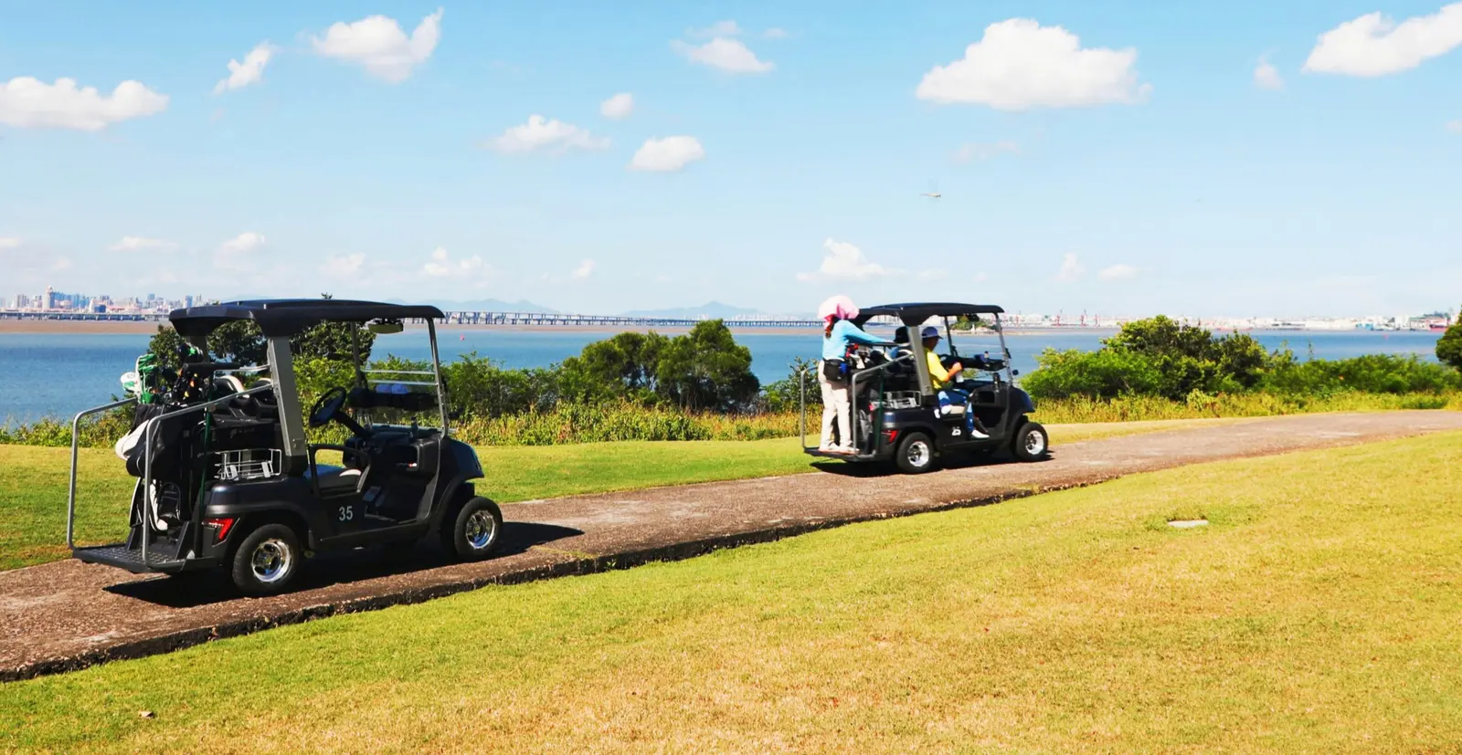 Tara Harmony Medium Speed Vehicle Driving on Golf Course